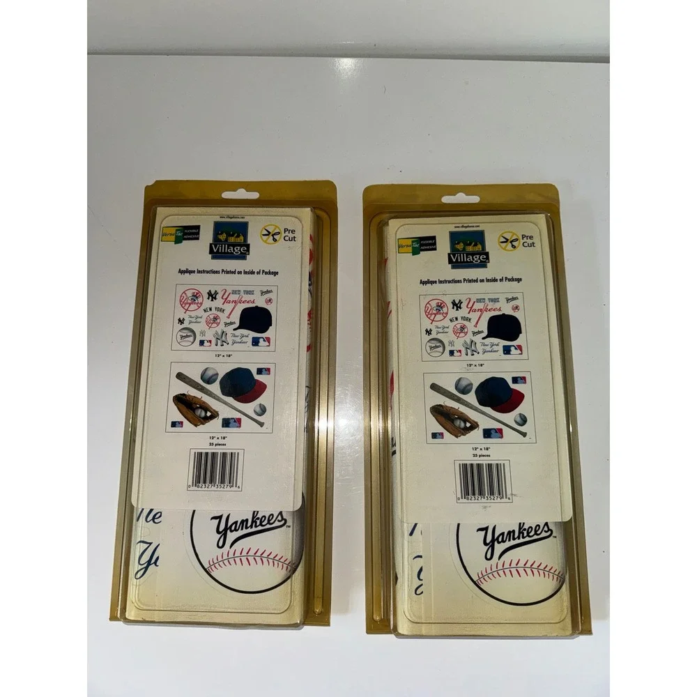 New York Yankees MLB Wall Appliques Village EasyUps 2 Packs 50 Decals Total